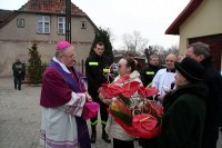 Przywitanie J. E. Ks. Bp Ordynariusza Diecezji Ełckiej Jerzego Mazura SVD